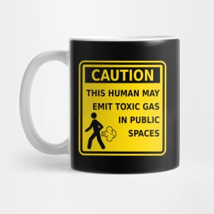 Funny Fart Caution This Human May Emit Toxic Gas Gag Gift Mug